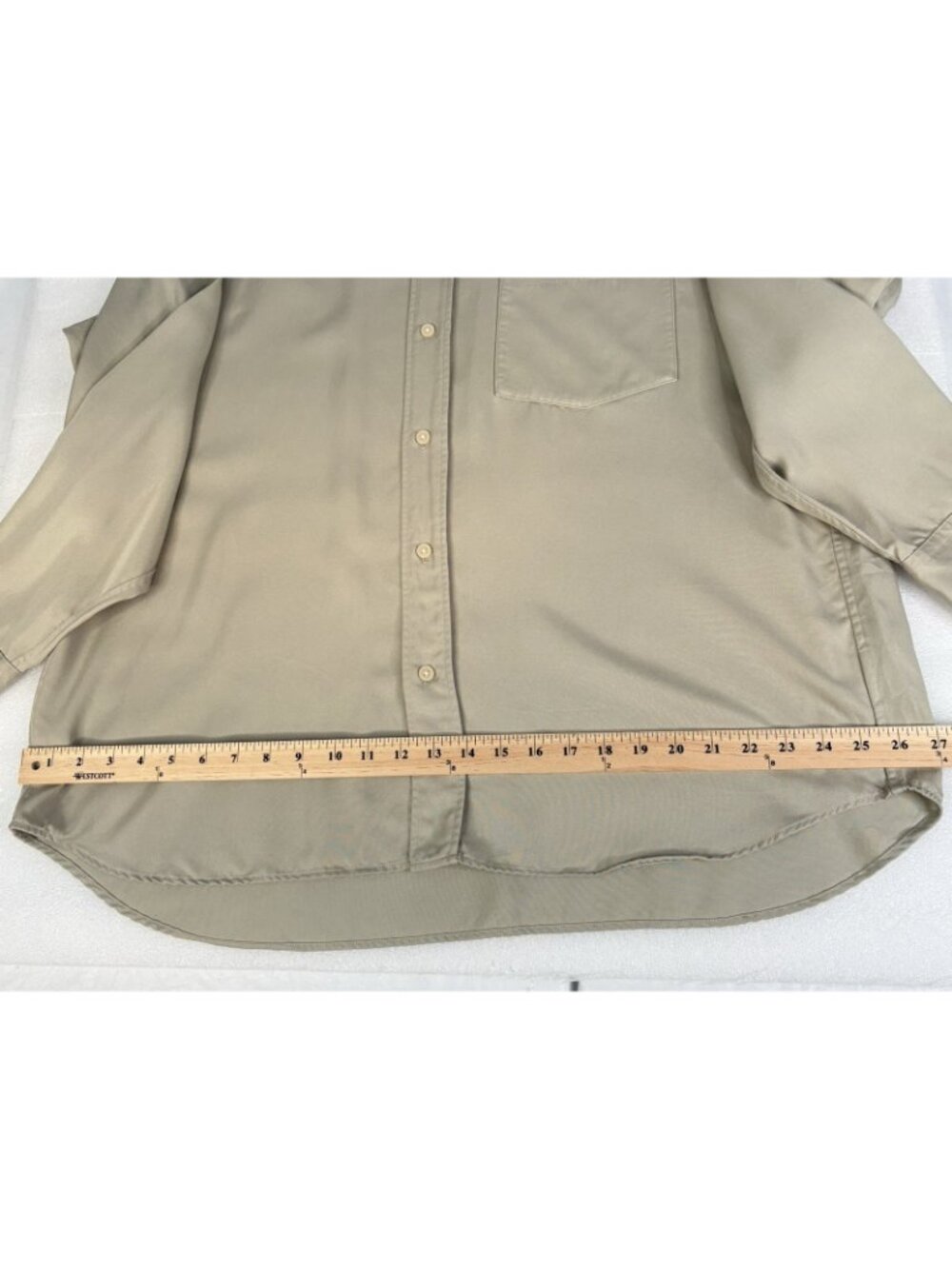 Uniglo U Drape Shirt Men’s XL Beige Relaxed Button Down Lemaire Casual - Picture 8 of 11